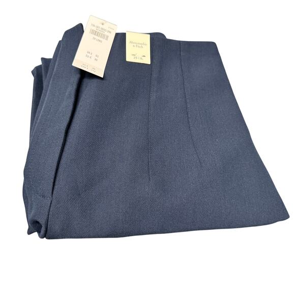 Abercrombie & Fitch Pants Womens 8 Tall Blue Coastal High Rise Classic NEW - Picture 1 of 10